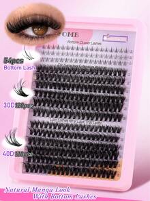 294/282 C型卷翘自然假睫毛，柔软睫毛簇，长度5-18mm，睫毛根部5-7mm，精致自然，C型卷翘，宽幅设计，DIY睫毛嫁接，单根睫毛，纤细睫毛条，适用于下睫毛 - 粉色 - 查看 11