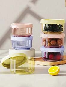 1pc 3/6pcs Leak-Proof PP Material Refill Box, Round Covered Food Storage Container, Microwave & Dishwasher , Stackable Colorful Covered Container, Ideal Birthday Gift, Lunch Box - Multicolor - View 2