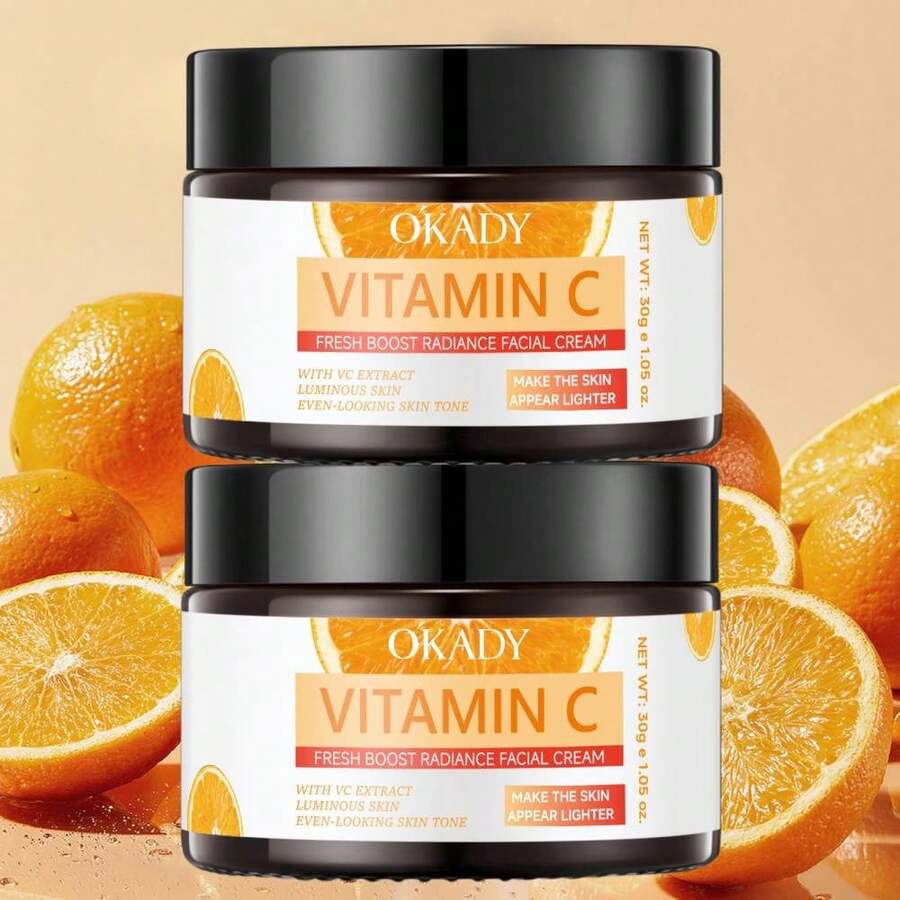 2 Boxes Vitamin C Brightening Cream, Rich In Vitamin C, Soothes Dry Skin, Radiant Skin Care Products, Elastic Skin Texture And Delicate Texture, Hypoallergenic Moisturizer, Suitable For All Skin Types, The Best Christmas Gift - 2盒維生素C亮膚霜 - 查看 1
