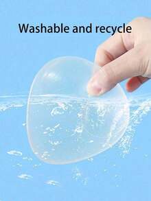1 Pair Of Reusable Silicone Breast Pads, Invisible Lift, Push Up The Breasts, Make Small Breasts Look Bigger. Suitable For Swimsuits And Underwear, Soft And Thick Padding, Enhance The Breast Lifting Effect, Suitable For Bikinis, Wedding Dresses, Dresses And Camisoles - Transparent - 查看 6