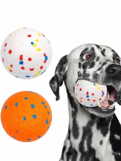 1pc High Elastic Popcorn Foam Dog Ball, Quiet & Durable Pet Toy Suitable For Small/Medium Dogs, Lightweight Spotted Textured Material, Calm Play, Gift For Dog Owners