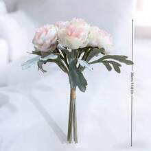 8-Head Artificial Lotus Flower Bouquet, Peony & Rose Nordic Style Centerpiece For Dining Table, Living Room, Bedroom, Wedding, Vase Filler - Multicolor - View 3