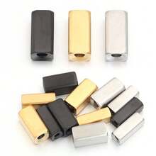 2个/包 不锈钢矩形管状隔珠，用于手工珠宝DIY的矩形隔珠，手链隔珠 - 長方管珠 - 查看 7