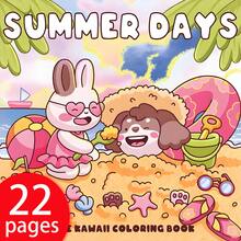 [NEW SUMMER DAYS Coloring Book] 1pc Original Coloring Book , 22 Pages Single-Sided Printing, Clear Lines And Exquisite Patterns, Ideal For Relaxation | Perfect Gift For New Year, Valentine's Day, Christmas, Birthdays, School Holidays, Perfect For Adults & Teens & Child - Cartoon Animals - View 2