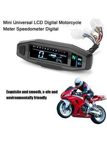 Velocímetro multifuncional para motocicleta, impermeable, mini velocímetro y tacómetro digital LCD universal. - A - Ver 5