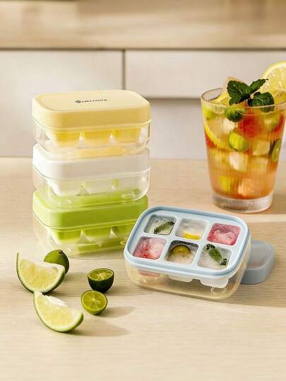 1个带盖硅胶冰格，迷你制冰模具带收纳盒，可堆叠冰格，适用于饮料、鸡尾酒、咖啡