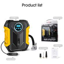 CARSUN Carson Tire Inflator Portable Air Compressor, 12V-DC, 150PSI High-Power Air Pump, Digital Tire Pressure Display/Gauge, Auto Shut-Off, With LED Light And Nozzle Adapters, Suitable For Cars, Motorcycles And Balls - Wired Digital Display Upgrade - View 13