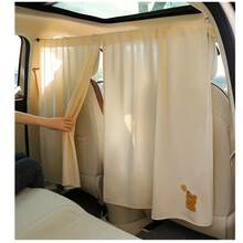 1 pieza Cortina de partición automotriz en beige, cortina parasol de partición de automóvil con ventosas, cortina parasol de automóvil con patrón de dibujos animados para aislamiento térmico - Cortina lateral - Ver 9