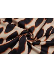 2026 New Women's Clothing One-Word Collar Slim-Fit Printing Sexy Hip-Wrapped Irregular Streamer Dress Women - màu nâu - Xem 7