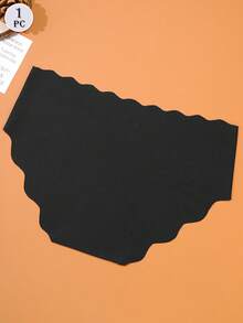 1件装女士无缝内裤，舒适透气冰丝波浪边三角裤 - 黑色 - 查看 5