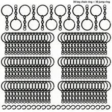 30/60/100 chiếc móc khóa dẹt có dây xích, vòng tách 1 inch, vòng nối hở, vật liệu làm đồ thủ công và trang sức DIY, thích hợp cho người làm đồ thủ công. - Chuỗi khẩu độ + vòng tròn nhỏ - Xem 24