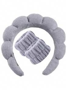 Soft Sponge Headband, Face Wash Wristband, Popular Headband Set, High Crown Sponge Braided Cloud Hair Hoop Accessories - Soft and Fluffy Clouds - View 15
