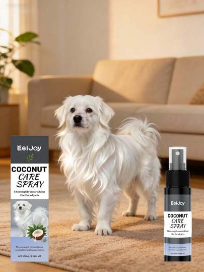 Spray acondicionador de coco para mascotas - Spray desenredante sin enjuague para perros, deja el pelaje suave, liso y brillante. Este set de spray acondicionador de coco para mascotas está diseñado especialmente para el cuidado diario del pelaje de los perros.