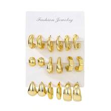 18pcs/Set Minimalist Geometric CCB Earring Set - Gold - View 5