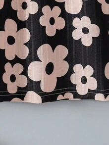 2pcs/Set Young Girls' Summer Casual Dress, Floral Print Collar Sleeveless + Solid Color, Minimalist Fashion Comfortable Girls Dress, Suitable For Vacation, Daily Wear, Outdoor, Beach - Multicolor - View 6