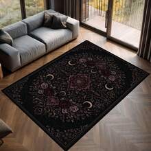 Gothic Floral Mandala Dark Area Rug, Boho Gothic Living Room Area Decor, 32*20inch /84*60inch,Perfect Choice For Gift ,Stylish And High-Quality Rugs, Perfect For  Decorations And GiftsHome Decor, The Best Choice For Gothic-Style Birthday Gifts - Multicolor - View 3