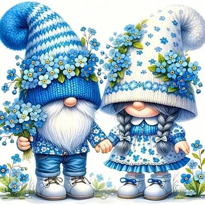 1套[30*30厘米/11.8*11.8英寸][40*40厘米/15.7*15.7英寸]5D亚克力钻石画套装，矮人图案，适合成人初学者DIY马赛克钻石画，全钻手工DIY钻石画，适用于客厅、卧室、办公室墙面装饰画，惊喜艺术家居装饰礼物，送给家人和朋友