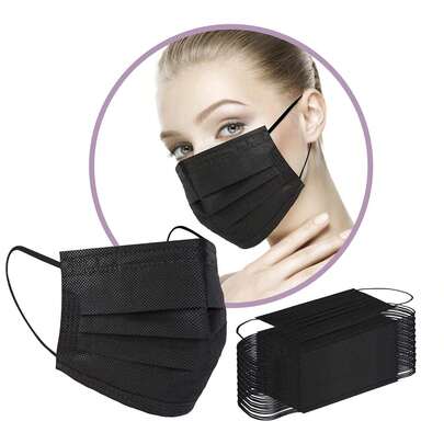 50/100Pcs Disposable Non-Woven Fabric Flat Mask,Comfortable And Breathable,With Secure Ear Straps,Suitable For Home,Office,School,Work,Outdoor,Travel,Gatherings,Parties,Performances