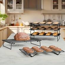Stainless Steel Cooling Rack Set - Non-Stick, Stackable And Oven- For Baking, Roasting And Cooking - Easy To Clean, Durable Kitchen Essential - Multicolor - View 6