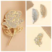 1 chiếc ghim cài áo bằng hợp kim nhôm kiểu cổ điển, họa tiết nơ, kim cương, trăng khuyết, chữ cái, paisley, ngôi sao, phù hợp cho mọi mùa. - Nhiều màu - Xem 5