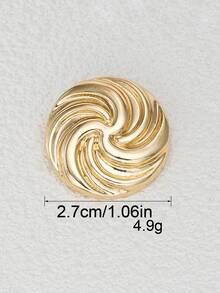 10pcs Metal Decorative Buttons, Exquisite Swirl Design, Suitable For Coats, Sweaters, Suits, Uniforms, Cardigans And DIY Craft Decoration, Fashionable Sewing Accessory, Textured Metal Buttons - Multicolor - View 5