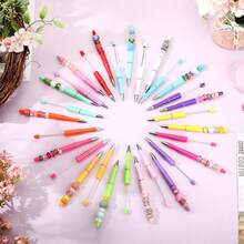 DOMUUH 30pcs/Pack Plastic Pens With Beads, Suitable As Mother's Day Gift, Graduation Gift, Office Use Or Back To School Items - B - View 6