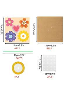 6pcs DIY Greeting Card Flower Bouquet Set, Includes Various Bouquet Designs, Suitable For Mother's Day, Wedding, Birthday Celebration, Thank You Cards, And Sunflower Cards - Sunflower - View 11