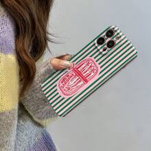 1个极简卡通条纹沙丁鱼图案穿孔亮面丝质手机壳，兼容 11/12/13/14/15/16 Pro Max、Galaxy S26 S25 S24 S23 S22 S21 Plus Ultra - 彩色 - 查看 5