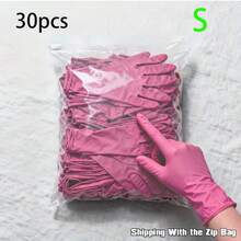30只舒适贴合的家用手套，不含乳胶的一次性手套，适用于浴室消毒和多用途家居维护和检查，适用于日常厨房清洁、烹饪和食品准备，丁腈手套，干湿两用，柔韧性好。 - 30pcs - 查看 16