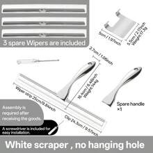 Stainless Steel Glass Wiper Durable Squeegee Shower Cleaner Doors Bathroom Windows - Multicolor - View 15