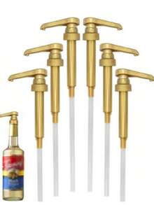 1/6 包装咖啡糖浆分配器，防滴漏果酱和糖浆泵分配器，适用于糖浆瓶、食用油、洗手液、浴室清洁剂、果酱罐、洗洁精、沐浴露、化妆乳液，家居和咖啡吧收纳整理，咖啡吧配件，返校必备品。 - 彩色 - 查看 12