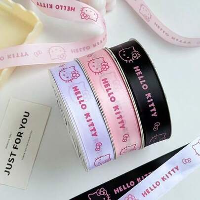 SANRIO 1个/3个日式粉色天使丝带DIY汽车装饰蝴蝶结可爱花朵包装材料礼品装饰