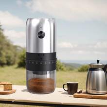 Rechargeable Electric Coffee Grinder, Portable Cordless Coffee Bean Grinder With Stainless Steel Blades, Adjustable Coarseness, USB Charging, Quiet & Powerful - Perfect For Travel - Black - View 6
