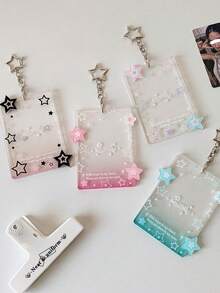 1 PC Acrylic Star Card Holder, Idol Idol Card Storage Protective Case, 3-Inch Display Pendant, Keychain - Multicolor - View 5