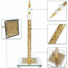 Bling Crystal Paper Towel Holder, Gold Standing Roll Dispenser With Weighted Base For Kitchen Countertop Or Bathroom, Square Design - Xem 4
