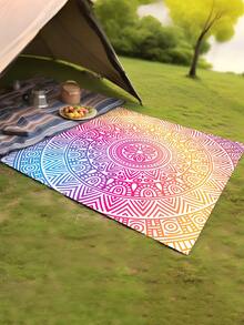1pc New Outdoor Waterproof Anti-Sand Digital Printed Picnic Mat/Beach Towel, Fashionable And Fresh Pattern, Suitable For Camping And Picnics - A - View 3