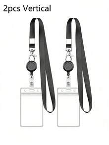 2个装可伸缩证件卡套 - 防水PVC卡套，带挂绳，适合教师/办公室工作人员返校使用 - 直式款 - 查看 10