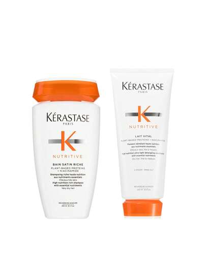 Kérastase [Bundle] Nutritive Bain Satin Shampoo 250 Ml + Lait Vital Conditioner 200 Ml