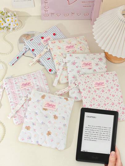 1 chiếc túi đựng máy đọc sách điện tử họa tiết hoa 6"/6.8"/7", vỏ bảo vệ cho Kindle Paperwhite 2024 1/2/3/4/5/6, túi đựng đồ, quà tặng học sinh, sử dụng khi đi học/nghỉ lễ/du lịch.