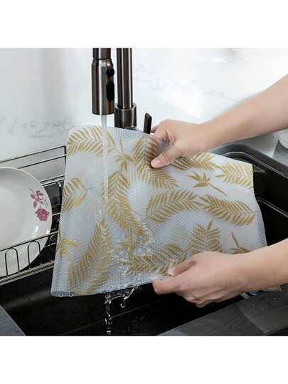 4pcs Gold Leaf Protective Mats - Washable Kitchen Refrigerator Mats, Drawer Liners, Creative Gold Leaf Design, Trimmable For Cabinets And Drawers As Oil-Proof Mats. Easy To Clean - Durable Anti-Slip Mats For Shelves, Protective Pads And Moisture-Proof Mats