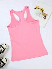 Disney Official Authorization | Women's Casual Crew Neck Sleeveless Tank Top. Features Mickey, Minnie, Donald Duck, Daisy, Goofy And Pluto All Together With Journal-Style Signatures And Small Elements, Retro And Heartwarming. The Loose Fit Flatters All Body Types, Making It Versatile And Practical For Daily Outings And An Ideal Choice For Matching Outfits With Girlfriends. - 粉色 - 查看 3