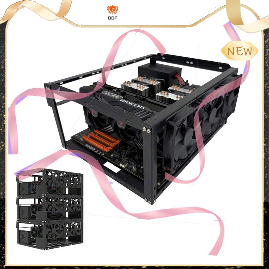 E02 Stackable Open Air Test Bench DIY PC Chassis Fits ATX EATX X79 X99 Mobo From Ddfo - View 1