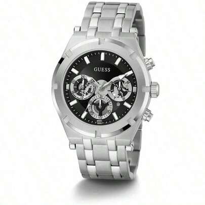 Guess 1pc Fashionable Casual Stainless Steel Quartz Men's Watch With Chronograph Function, Suitable As A Gift For Birthday, Valentine's Day, Anniversary, Etc. Model: GW0260G1