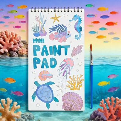 Colorful Painting Notebook, Water-Painting, Portable Sketchbook, Writing Tool With Paints, Party Favor, Birthday Gift, Art Class, School Gift