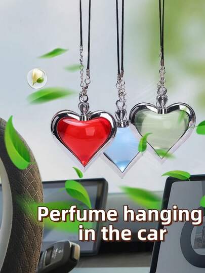 1个22毫升香氛车载空气清新剂吊坠 | 心形设计，多种香味可选，持久留香，室内外皆宜，适用于汽车、衣柜和浴室，家居礼品！返校用品！生日礼物，情人节礼物！