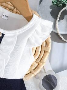Vestido elegante sin mangas con volantes en el bajo para niñas, para el verano - azul real - Ver 4