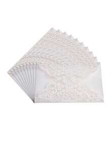 Lace Cut-Out Invitation Card With Envelope And Inserts - No Electricity Needed, Paper Handmade Greeting Card For Weddings, Engagements, Baptisms, Party Gifts, Thank You, Birthdays, And Valentine's Day - Multicolor - View 9