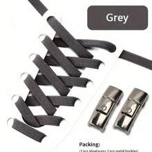 1 gói (2 chiếc) Dây giày co giãn điều chỉnh được, không cần buộc, dây giày phẳng co giãn tiện dụng với khóa bấm chắc chắn, dây giày thay thế không cần buộc cho giày thể thao và giày chạy bộ người lớn. - khóa dây giày - Xem 15