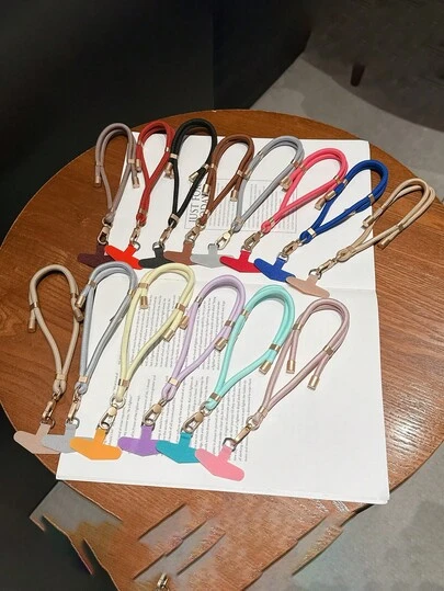 1条可调节短款手机挂绳，适用于通用手机壳和DIY可拆卸垫