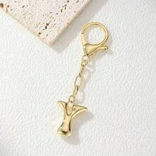 1pc Gold Letter Keychain, Handbag Key Chain Accessory, Bag Charm, Car Pendant, Creative Small Gift For Teachers, Friends, Sisters - Gold - View 13